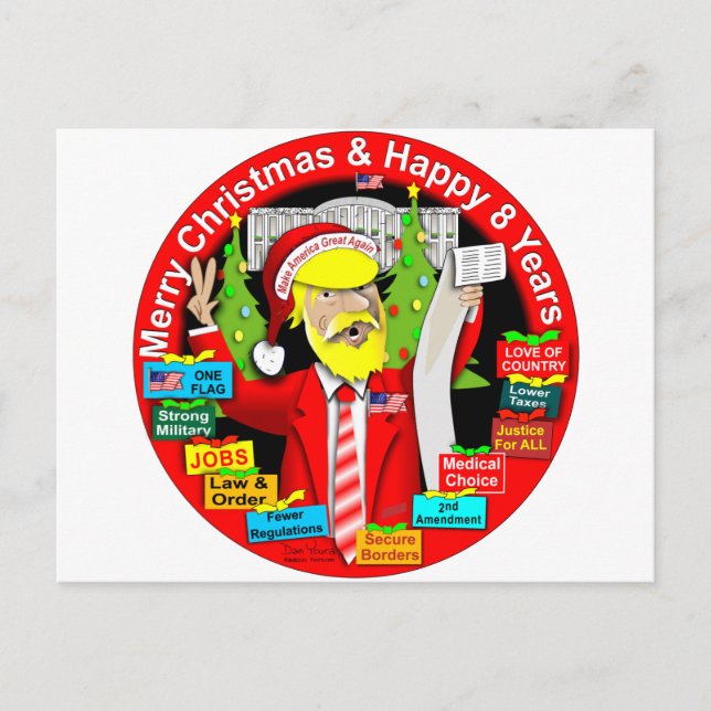 Cartão Postal De Festividades Feliz Natal e Feliz 8 Anos (Frente)