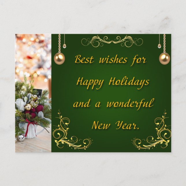 Cartão Postal De Festividades Feliz Natal e Feliz ano novo (Frente)