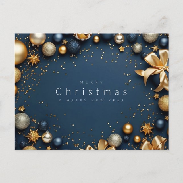 Cartão Postal De Festividades Feliz Natal e Feliz ano novo (Frente)