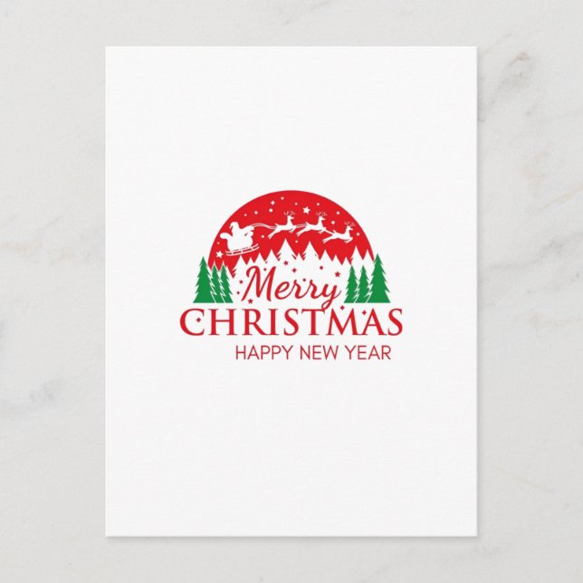 Cartão Postal De Festividades feliz natal e feliz ano novo (Frente)