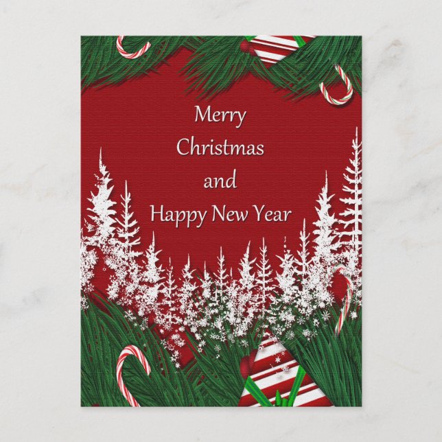 Cartão Postal De Festividades Feliz Natal e Feliz ano novo (Frente)