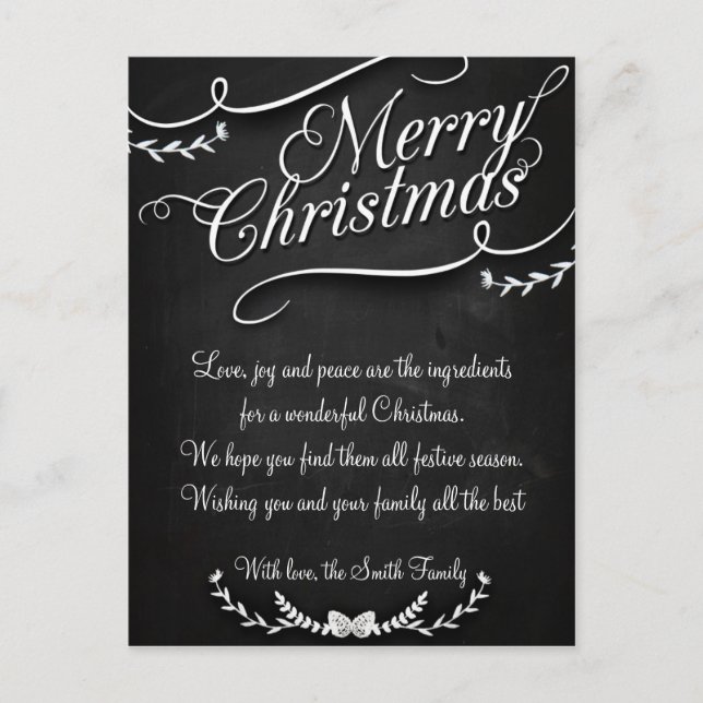 Cartão Postal De Festividades Feliz Natal e Feliz ano novo (Frente)