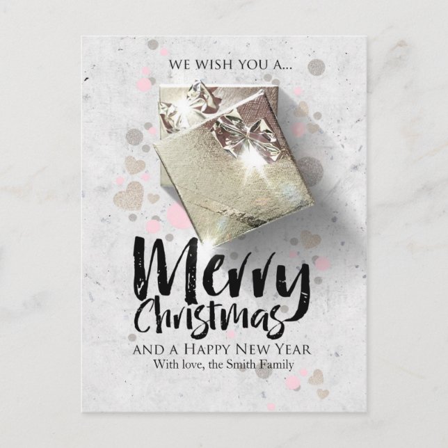 Cartão Postal De Festividades Feliz Natal e Feliz ano novo (Frente)