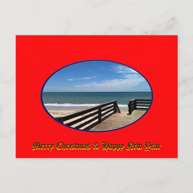 Cartão Postal De Festividades Feliz Natal e Feliz ano novo Vero Beach FL (Frente)