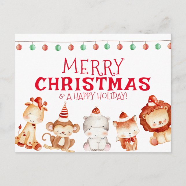 Cartão Postal De Festividades Feliz Natal e feriados (Frente)