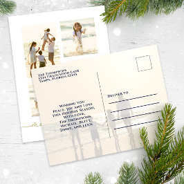 Cartão Postal De Festividades Feliz Natal Elegante Caligrafia Dourada 5 Foto