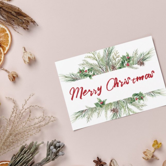 Cartão Postal De Festividades Feliz Natal Enquadrado Roda de inverno Saudação (Criador carregado)