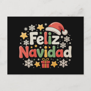 Cartão Postal De Festividades Feliz Natal Espanhol Mexicano Feliz Natal