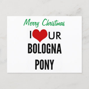 Cartão Postal De Festividades Feliz NATAL EU AMO SEU PÔNEI DE BOLONHA