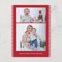 Feliz Natal Faixa Multi-Foto Vermelha