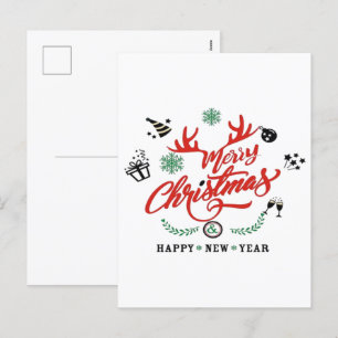 Cartão Postal De Festividades Feliz Natal Feliz Ano Novo