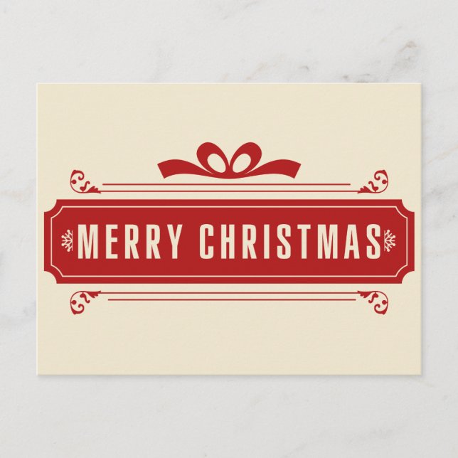 Cartão Postal De Festividades Feliz Natal Férias (Frente)