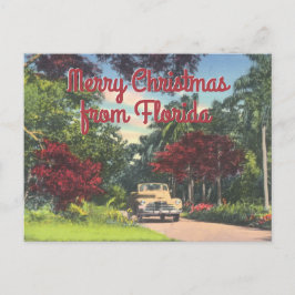 Cartão Postal De Festividades Feliz Natal Florida Vintage Saudação
