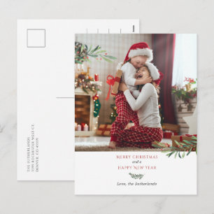 Cartão Postal De Festividades Feliz Natal Foto Botânica