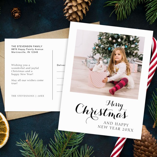 Cartão Postal De Festividades Feliz Natal Foto Simples (Criador carregado)