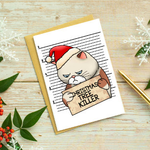 Cartão Postal De Festividades Feliz Natal Gato Coisa Engraçada Para Amigos