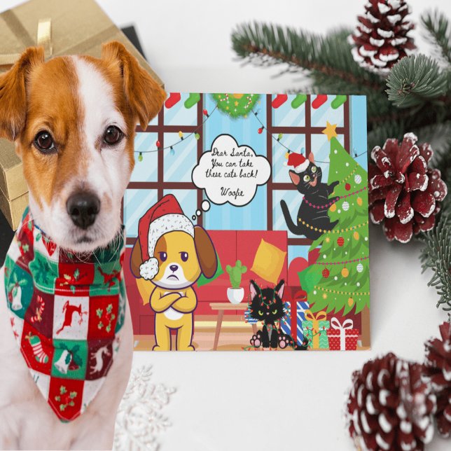 Cartão Postal De Festividades Feliz Natal Humor Bah Hum Dog (Criador carregado)