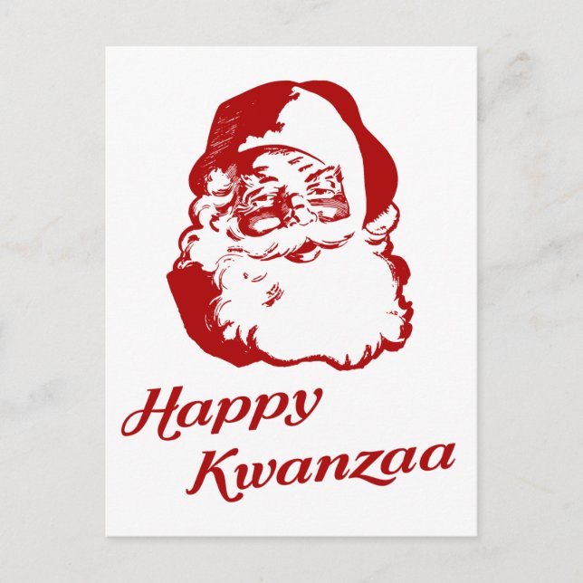Cartão Postal De Festividades Feliz Natal Kwanzaa Papai Noel (Frente)