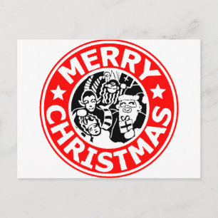 Cartão Postal De Festividades Feliz Natal Logotipo do Krampus