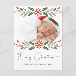 Cartão Postal De Festividades Feliz Natal - Mão Moderna - Foto Escrita