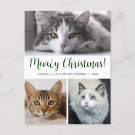 Cartão Postal De Festividades Feliz Natal Meowy 3 Foto