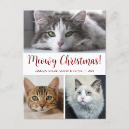 Cartão Postal De Festividades Feliz Natal Meowy 3 Foto