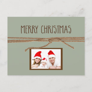 Cartão Postal De Festividades Feliz Natal Mini Foto com Nomes no Fundo