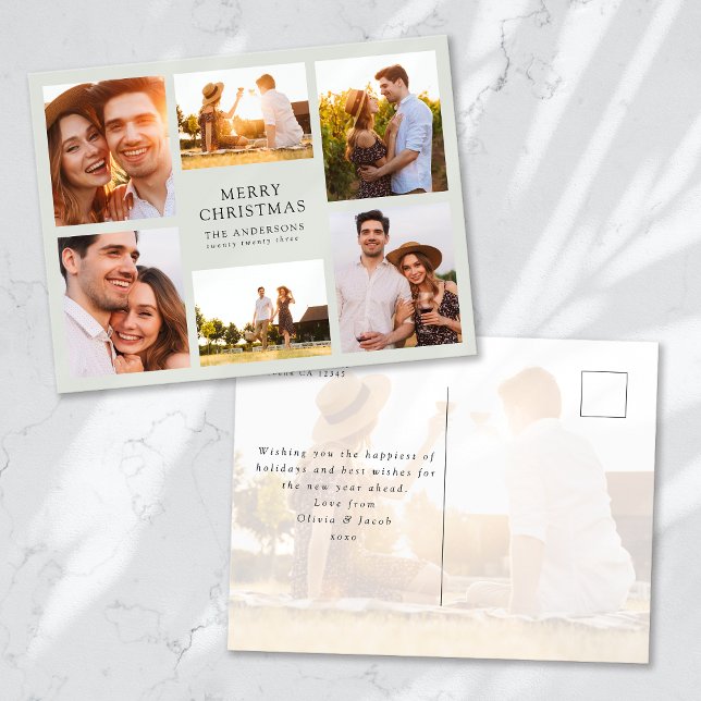 Cartão Postal De Festividades Feliz Natal Moderno 6 Fotografia Colagem (Criador carregado)