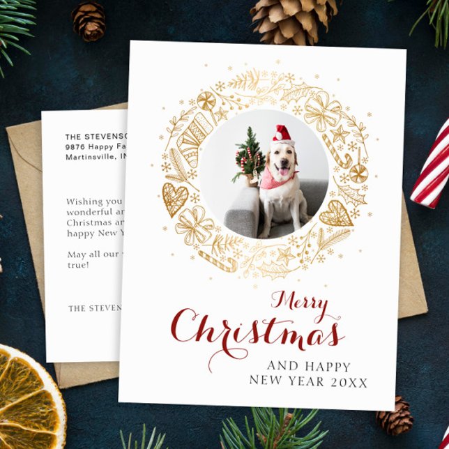 Cartão Postal De Festividades Feliz Natal Moderno Foto Fúria de Natal (Criador carregado)