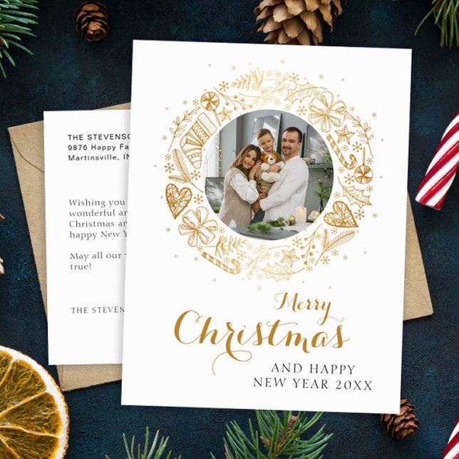 Cartão Postal De Festividades Feliz Natal Moderno Foto Fúria de Natal (Criador carregado)