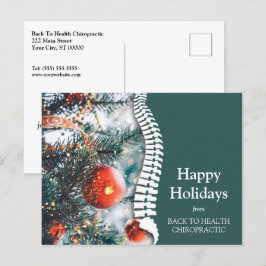 Cartão Postal De Festividades Feliz Natal nas Férias Chiroprático