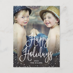Cartão Postal De Festividades Feliz Natal Neve