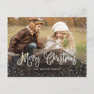 Cartão Postal De Festividades Feliz Natal Neve