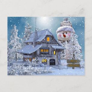 Cartão Postal De Festividades Feliz Natal Noite de Inverno Silenciosa