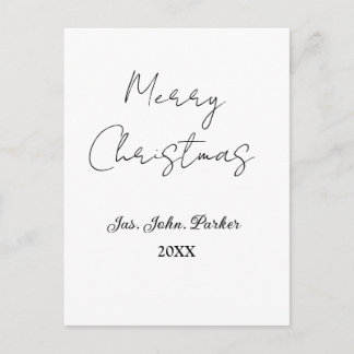 CARTÃO POSTAL DE FESTIVIDADES FELIZ NATAL NOME ANO 20XX SIMPLES MINIMALISTA