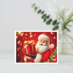 Cartão Postal De Festividades Feliz Natal Papai Noel