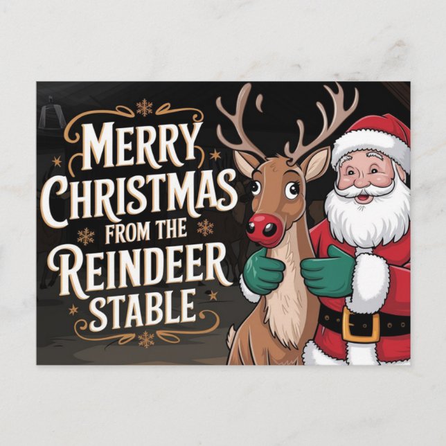 Cartão Postal De Festividades Feliz Natal Papai Noel (Frente)