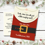 Cartão Postal De Festividades Feliz Natal Papai Noel Noel, Feriado Bestial<br><div class="desc">Você foi malvado ou legal este ano? Bela com um pouco de travessura está bem!! Este design de cartão-postal apresenta um traje de papai noel e seu texto personalizado - engraçado e fofo - com certeza espalhando alegria de feriado. Adicione sua própria mensagem pessoal ao fundo.</div>