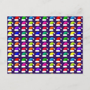 Cartão Postal De Festividades Feliz Natal Papai Noel Vermelho Azul Roxo Verde