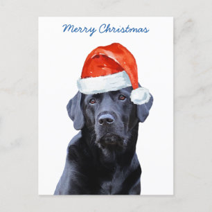 Cartão Postal De Festividades Feliz Natal Papais noeis Cachorros Bonitos Labrado