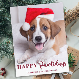 Cartão Postal De Festividades Feliz Natal Personalizado Foto Moderna de Cachorro