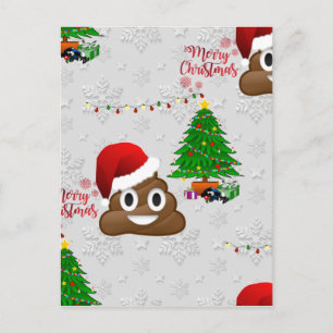 Cartão Postal De Festividades feliz natal poo emoji