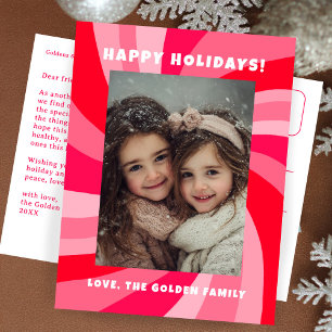 CARTÃO POSTAL DE FESTIVIDADES FELIZ NATAL REMOINHO MODERNO FOTO PERSONALIZADA