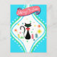 Cartão Postal De Festividades Feliz Natal Retro Siamese Cat (Frente)