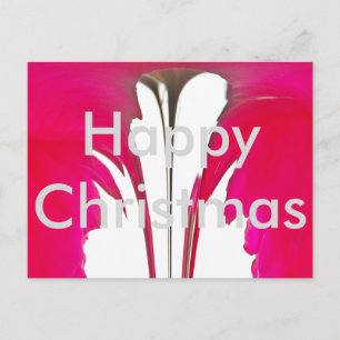 Cartão Postal De Festividades Feliz Natal Rosa vermelha incrível