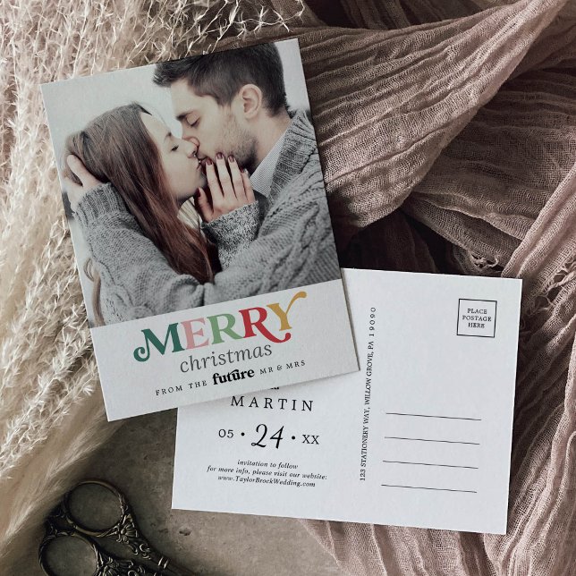 Cartão Postal De Festividades Feliz Natal Salve a Foto da Data (Criador carregado)