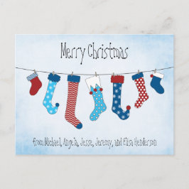 Cartão Postal De Festividades Feliz Natal Stockings
