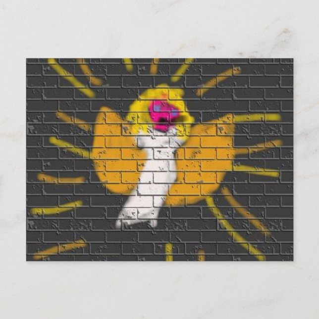 Cartão Postal De Festividades Feliz Natal Sun Moon Angel, Art by Kids :) (Frente)