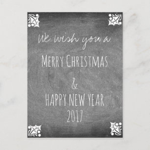 Cartão Postal De Festividades Feliz Natal - Tipografia de Quadro de Chalkboard H