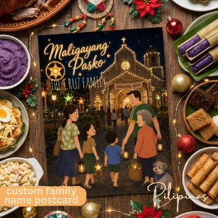 Cartão Postal De Festividades Feliz Natal Tradições Simbang Gabi
